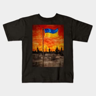 As the sun sets in Ukraine Kids T-Shirt